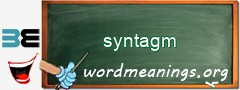 WordMeaning blackboard for syntagm